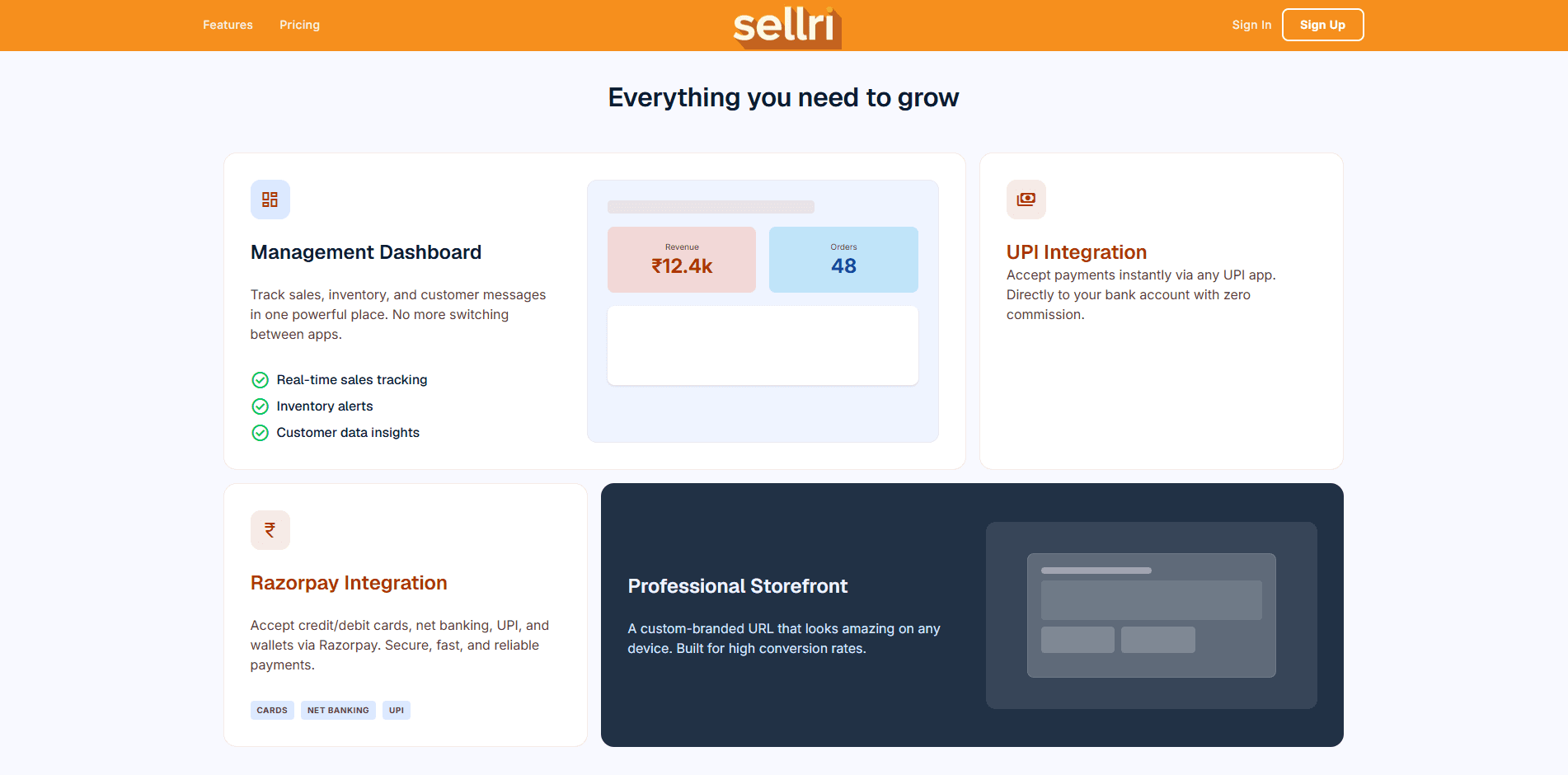 Sellri website preview